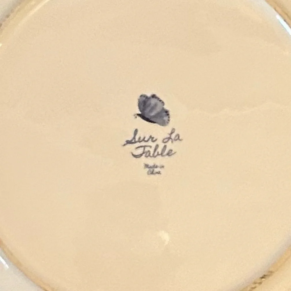 Sur la Table 9” floral plate with butterfly.